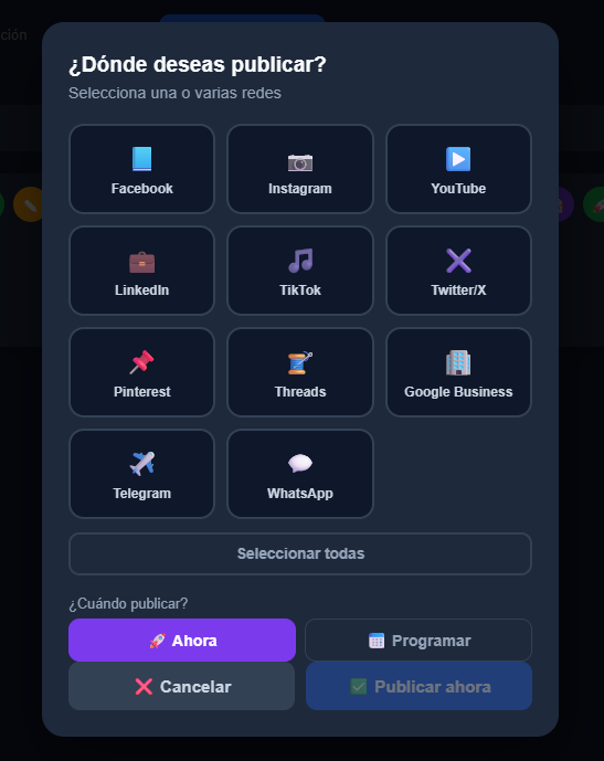 Publicación en redes