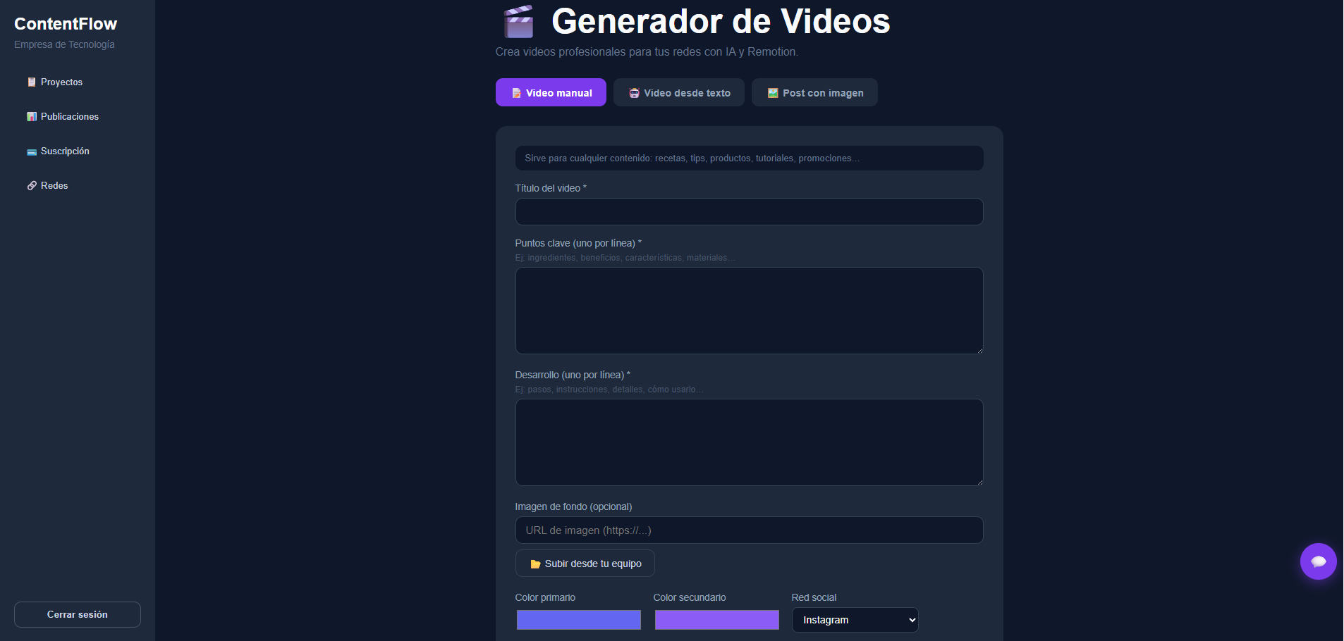 Generador de Videos